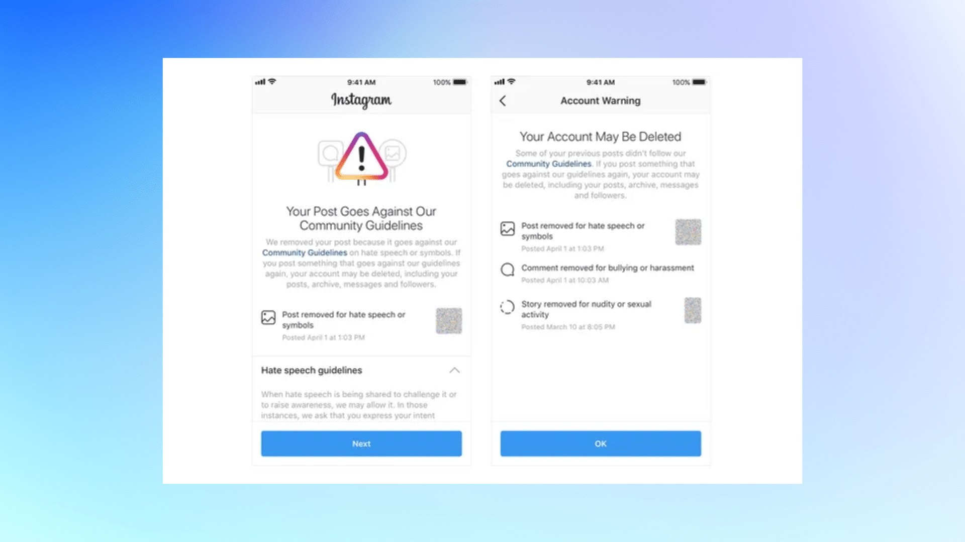 Instagram Ban Community Guidelines